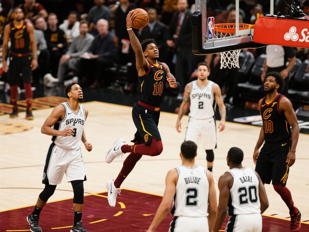 在昨晚的一场激烈比赛中，克利夫兰骑士队凭